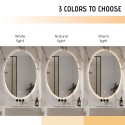 Miroir de salle de bain ovale 60x80cm avec lumières LED rétroéclairé Sodin L Remises