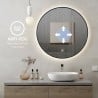 Miroir de salle de bain LED rond 80cm cadre rétroéclairé Laugarv XL Remises