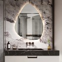 Miroir de salle de bains rétroéclairé 60x80cm design à goutte Vmidur L Promotion