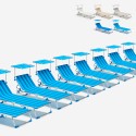 24 transats pour piscine bains de soleil pliants avec pare-soleil California Promotion
