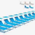 24 transats pour piscine bains de soleil pliants avec pare-soleil California Promotion