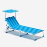 24 transats pour piscine bains de soleil pliants avec pare-soleil California Réductions