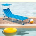 Bain de soleil pliant transat chaise longue piscine pare-soleil California 