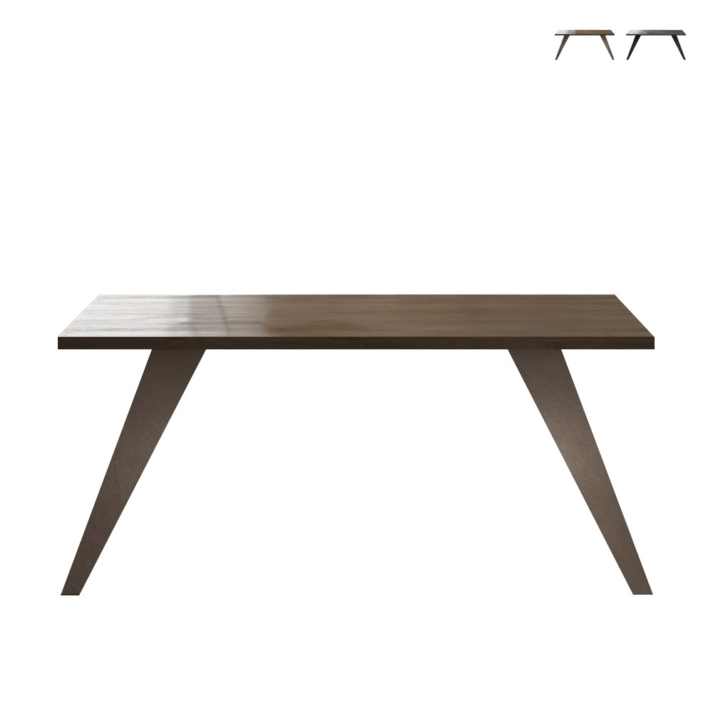 Table de salle à manger design moderne 180x90 cm pieds en fer Eagan