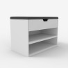 Banc à chaussures compact blanc avec coussin pour entrée Vyka Offre