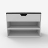 Banc à chaussures compact blanc avec coussin pour entrée Vyka Vente