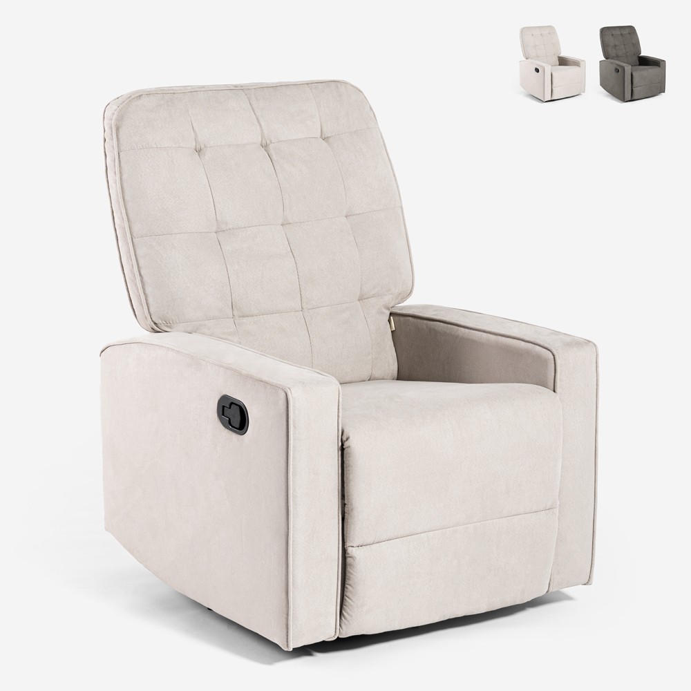 Fauteuil relax inclinable avec rotation 360 et repose-pieds Anita