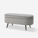 Banc d'entrée pouf repose-pieds en velours design Renoir Modèle