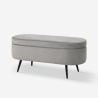 Banc d'entrée pouf repose-pieds en velours design Renoir Modèle