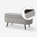 Banc d'entrée pouf repose-pieds en velours design Renoir Dimensions