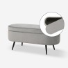 Banc d'entrée pouf repose-pieds en velours design Renoir Dimensions