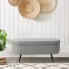 Banc d'entrée pouf repose-pieds en velours design Renoir Remises