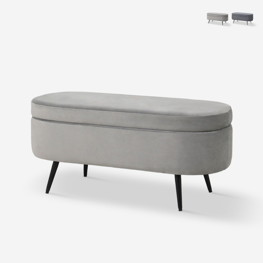 Banc d'entrée pouf repose-pieds en velours design Renoir Vente