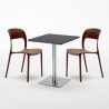 Table basse carrée 60X60 acier noire et 2 chaises Restaurant Pistachio Prix