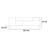 Meuble TV moderne blanc bois avec tiroir et 2 portes 241x42x67cm Clere 