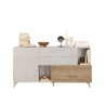 Buffet de cuisine et salon 2 portes 2 tiroirs bois blanc 181x42x94cm Kamie 