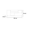 Buffet de cuisine et salon 2 portes 2 tiroirs bois blanc 181x42x94cm Kamie 