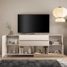 Buffet moderne cuisine salon blanc bois 2 portes tiroirs Maditha 