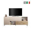Buffet moderne cuisine salon blanc bois 2 portes tiroirs Maditha Prix