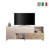 Buffet moderne cuisine salon blanc bois 2 portes tiroirs Maditha Prix