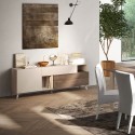 Meuble TV blanc en bois moderne avec tiroir et 2 portes 181x42x67cm Edwin Modèle