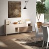 Meuble TV blanc en bois moderne avec tiroir et 2 portes 181x42x67cm Edwin Modèle