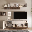 Meuble TV blanc en bois moderne avec tiroir et 2 portes 181x42x67cm Edwin 