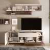 Meuble TV blanc en bois moderne avec tiroir et 2 portes 181x42x67cm Edwin 