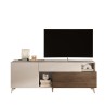 Meuble TV blanc en bois moderne avec tiroir et 2 portes 181x42x67cm Edwin 