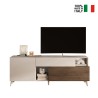 Meuble TV blanc en bois moderne avec tiroir et 2 portes 181x42x67cm Edwin Achat