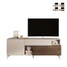 Meuble TV blanc en bois moderne avec tiroir et 2 portes 181x42x67cm Edwin Remises