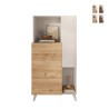 Buffet cuisine blanc bois avec 2 étagères Jowna Promotion