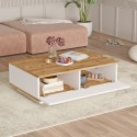 Table basse en bois blanche de salon avec 2 niches 90x60cm Tynne Catalogue