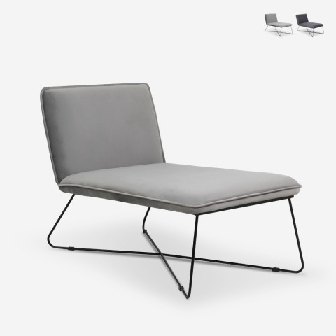 Fauteuil chaise longue au design moderne minimaliste en velours Dumas Promotion