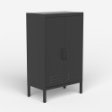 Armoire de bureau métal noir 2 portes industrielle 65x36x105cm Colima Vente