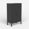 Armoire de bureau métal noir 2 portes industrielle 65x36x105cm Colima Vente