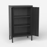 Armoire de bureau métal noir 2 portes industrielle 65x36x105cm Colima Remises