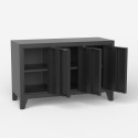 Buffet de salon en métal noir style industriel 3 portes Yasur Remises