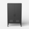 Armoire de bureau métal noir 2 portes industrielle 65x36x105cm Colima Offre