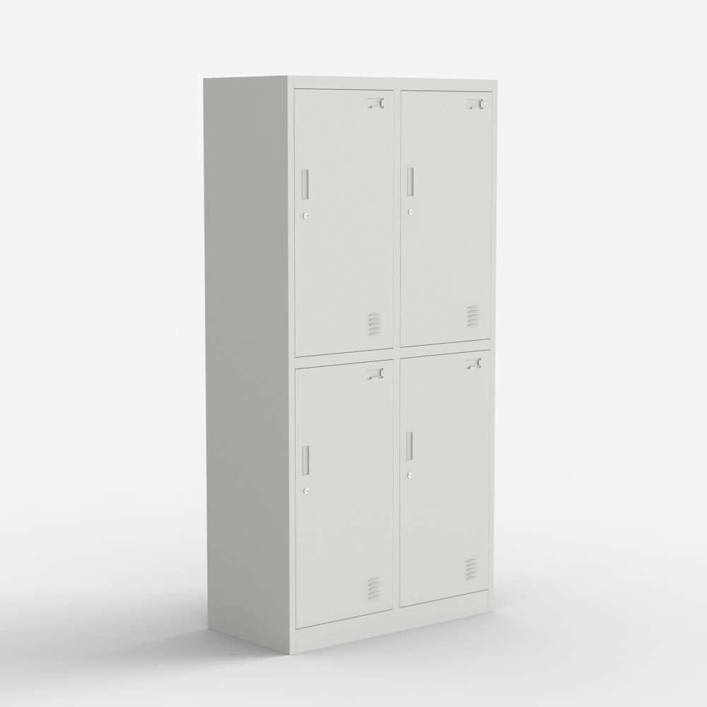 Armoire en métal casier vestiaire 4 portes superposées Thera