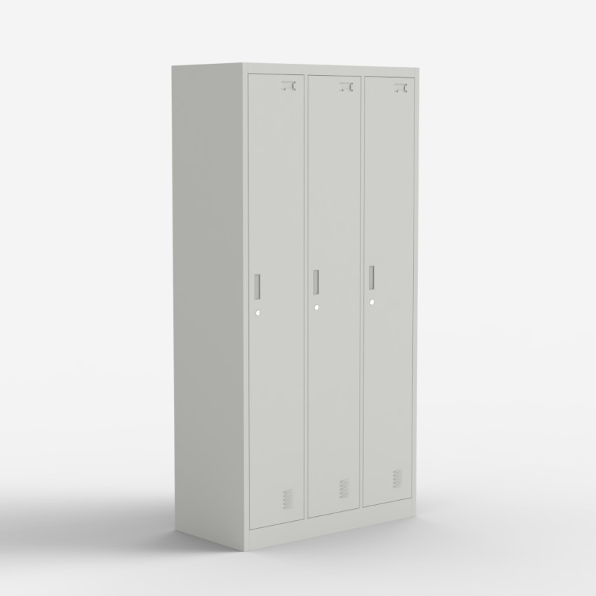 Armoire en métal 3 portes avec serrure salle de sport et bureau Laki Promotion Armoire en métal 3 portes avec serrure salle de sport et bureau Laki Promotion