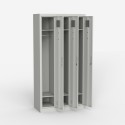 Armoire en métal 3 portes avec serrure salle de sport et bureau Laki Remises