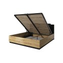 Lit une place et demie avec coffre de rangement 140x200 chêne noir Seuvard Offre