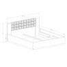 Lit double 180x200 coffre de rangement tête de lit en bois Bartley Remises