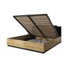 Lit double 180x200 coffre de rangement tête de lit en bois Bartley Offre
