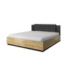 Lit double 180x200 coffre de rangement tête de lit en bois Bartley Promotion