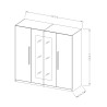 Dressing quatre portes miroir en bois de chêne gris 228x58x214 Morvel Offre