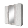 Dressing quatre portes miroir en bois de chêne gris 228x58x214 Morvel Vente