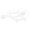 Lit double 160x200 en bois blanc 2 tables de chevet sommier à lattes Indra Remises