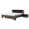 Lit double 180x200 2 tables de nuit sommier à lattes en bois Lauret Promotion